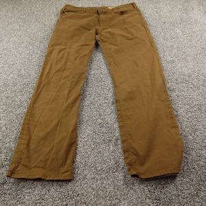 Orvis Pants Mens 40X30 Brown Tan Stretch Twill 5 Pocket Jeans Hiking Outdoor